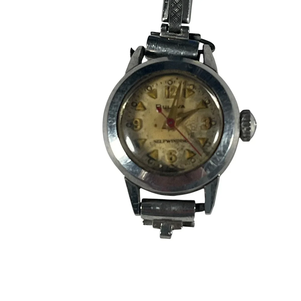 Vintage Bulova Selfwinding Mechanical Women's Watch Silver Tone Bracelet